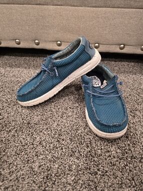 Hey Dudes Kids Wally Stretch Turquoise Casual Slip-On Shoes